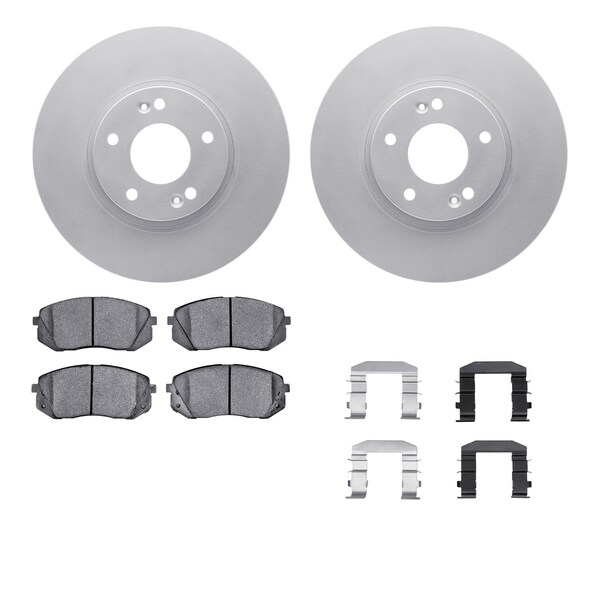 Dynamic Friction Co DFC GEOSPEC Coated Rotors with 5000 Brake Pads - Ceramic and Hardware 4512-21073 - main