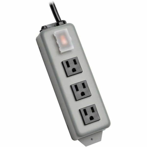 Tripp Lite Power Strip, Wall/Floor Mount, 5-15R, 5-15P, 6 ft., Gray 3SP - main