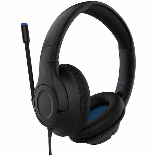 Belkin SoundForm Inspire Wired (USB-C Wired to 3.5mm Dongle + 3.5mm Wired Headphone) for Kids Black AUD007FQBK - main