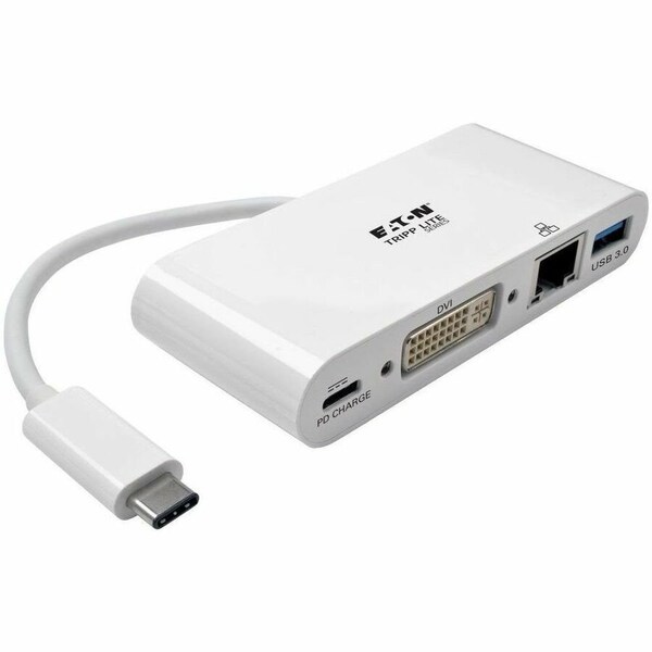 Tripp Lite USB C to DVI Multiport Adapter w/ USB-A, USB-C PD Charging & Gbe U444-06N-DGU-C - main