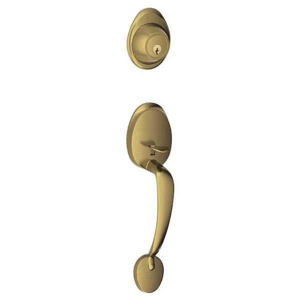 Schlage Residential - J Series Schlage Residential Outside Active Handleset Barcelona C Keyway Antique Brass Finish JH58BAR609 - main