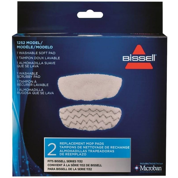 Bissell Steam Mop Pad Kit, 4 x 12 x 0.25 in. eight, Microfiber 2047256 - main