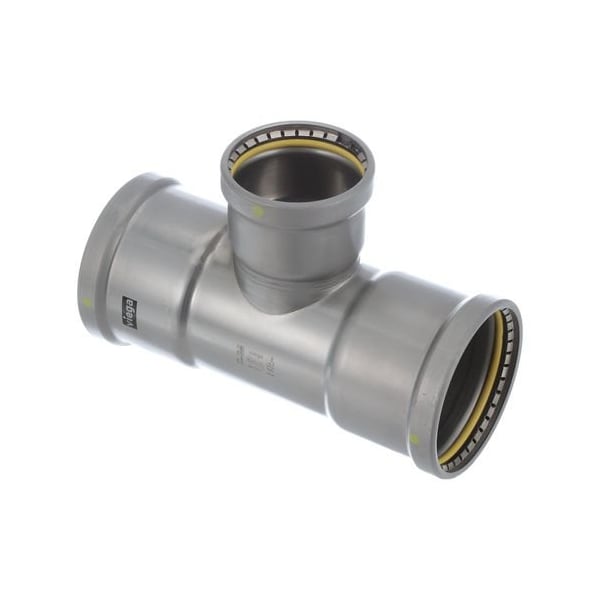 Viega MegaPressG tee P1 4 P2 4 P3 3 carbon steel zinc-nickel coating 28720 - main
