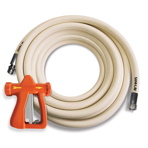 Sani-Lav Spray Nozzle with Hose, 50 ft L, White H50W3NP1 - main