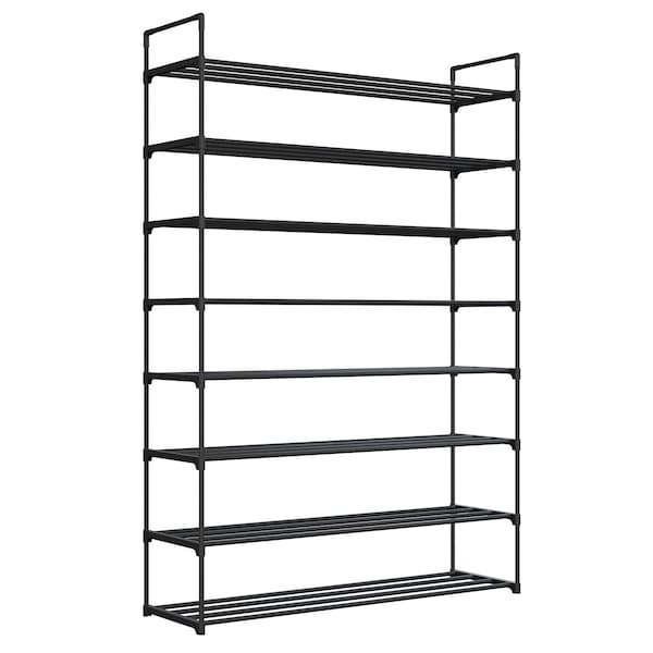 Home-Complete Shoe Rack 8-Tier Shoe Organizer for Closet, Bathroom, Entryway Shelf Holds 40 Pairs Sneakers, Black HC-2105-BLK - main