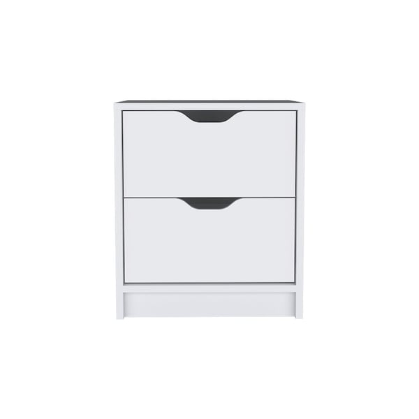 Homeroots 19" White Wood Two Drawer Nightstand 526147 - main
