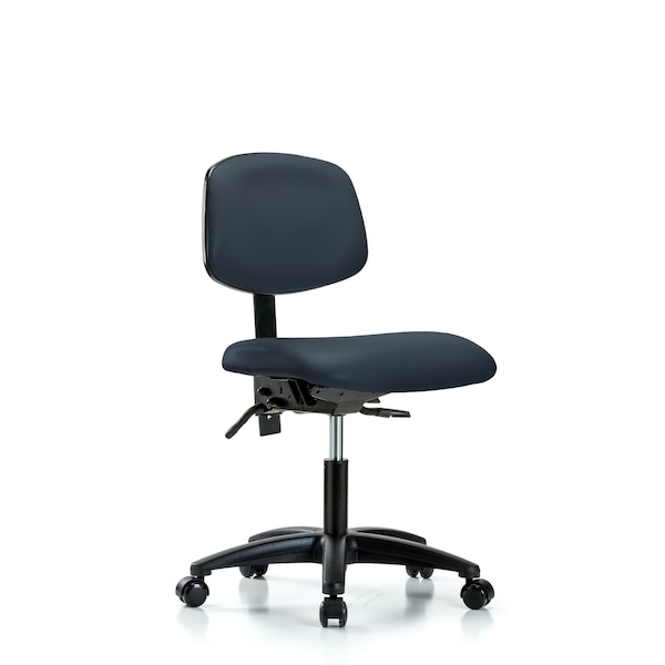 Blue Ridge Ergonomics Desk Chair Desk Chair, Vinyl, Casters, Nav, No Arms, 18" to 23" Height, Vinyl, Imperial Blue BR-VDHCH-RG-T0-A0-RC-8582 - main