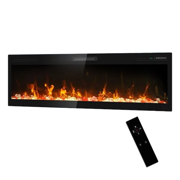 Edendirect 36 in. Insert-Type Electric Fireplace in Black, with Remote, 8H Timer, 5-Speed Flames, 12 Flame Colors ZR-WT-F36 - main