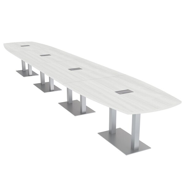 Skutchi Designs Arc Boat Conference Table, 45 in W, 264 in L, White HAR-ABOT-48x264-DOU-WA7976-ESIL - main