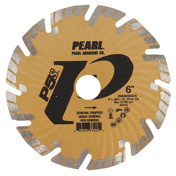 Pearl P5 SDGS Super Premium Turbo Blade 6 in. 5/8 in.-20mm-7/8 in. DIA06SDGS - main