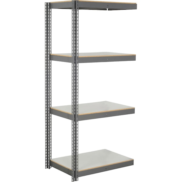 Global Industrial 4 Shelf, Heavy Duty Boltless Shelving Add On, 48"Wx18"Dx72"H, Laminate Deck B3164781 - main