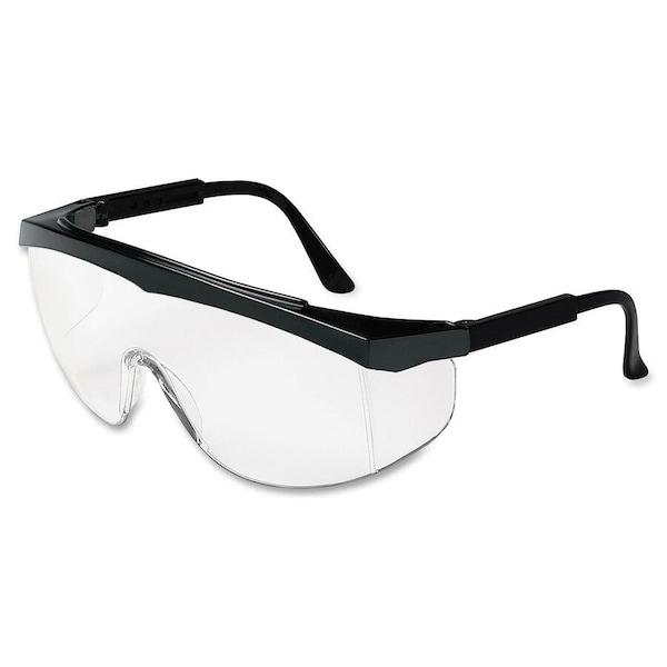 Mcr Safety SS1, Safety Glasses, Uncoated, Clear Lens, Black Frame, Half Frame, 12 PK SS010 - main