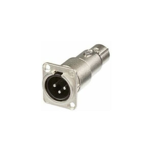 Neutrik XLR 3-Pole Male to XLR 3-Pole Female Feedthrough Adapter, D-Series NA3MDF - main