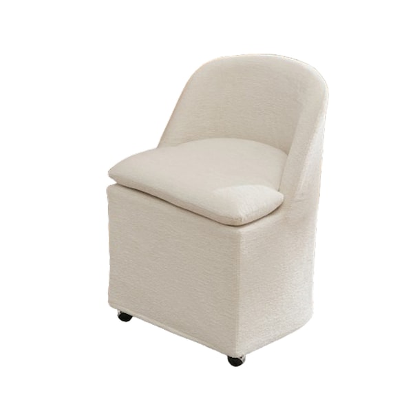 Homeroots Set of Two Beige Chenille Wing Back Dining Chairs With Wheels, 2PK 719646 - main