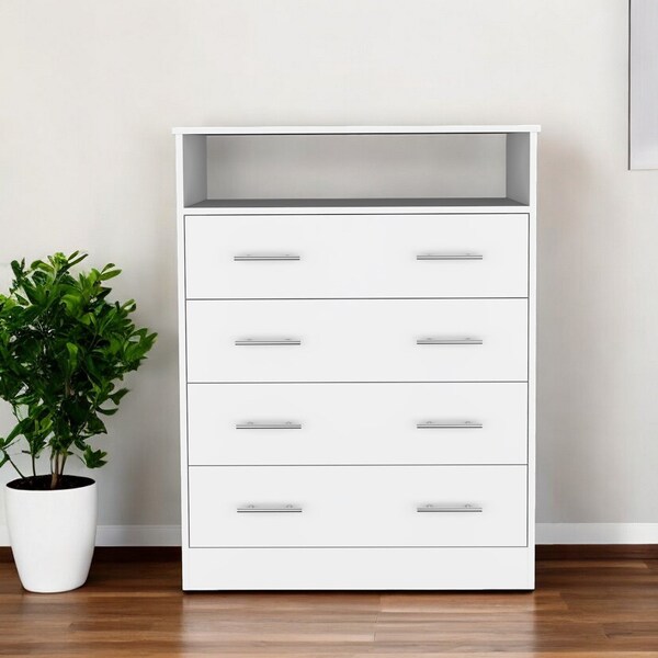 Homeroots 33" White Four Drawer Dresser 534947 - main