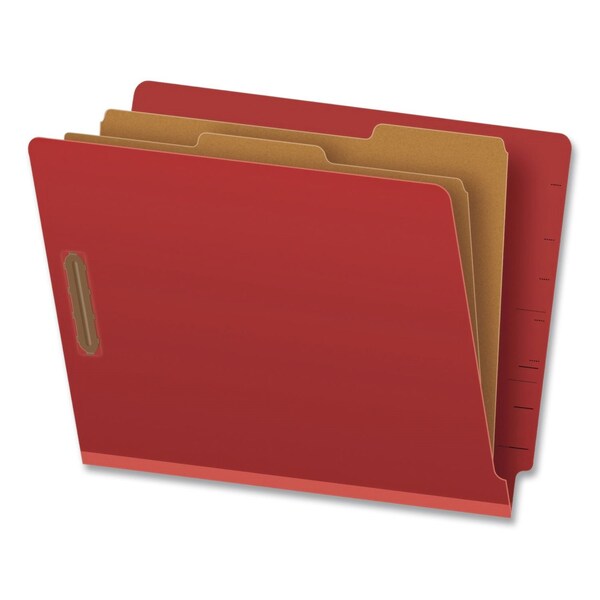 Pendaflex HD Pressboard End Tab Folders, Expands 2.5", 2 Dividers, 6 Fasteners, Letter, Red, 10PK H1250R - main