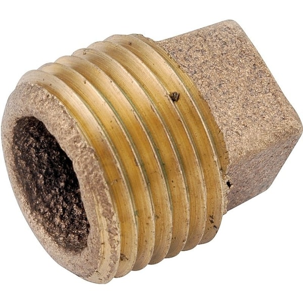 Anderson Metals Pipe Plug, 2 in, IPT, Cored Square Head, Brass 738109-32 - main