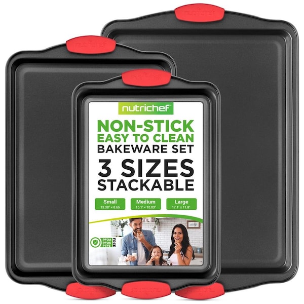 Nutrichef 3-Piece Nonstick Kitchen Oven Baking Pans NCSBS3S - main