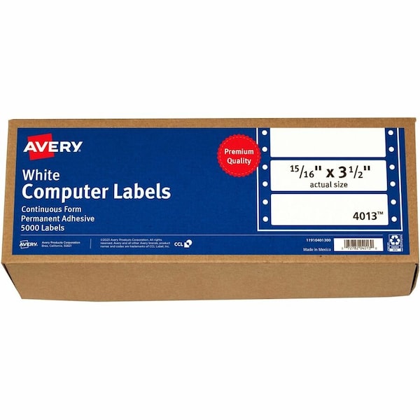 Avery Label, Paper, White, PK5000 AVE4013 - main