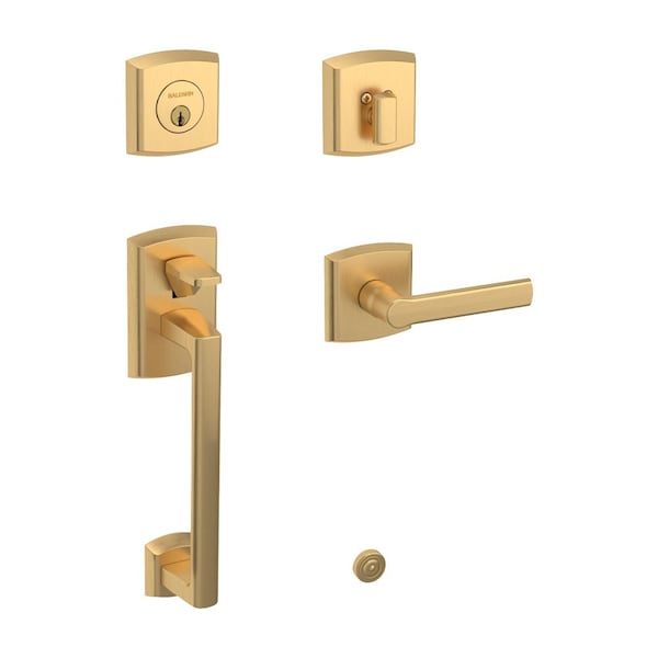 Baldwin Baldwin Soho Sectional Right Hand Single Cylinder Tubular Handleset Lifetime Satin Brass Finish 85386044RENT - main