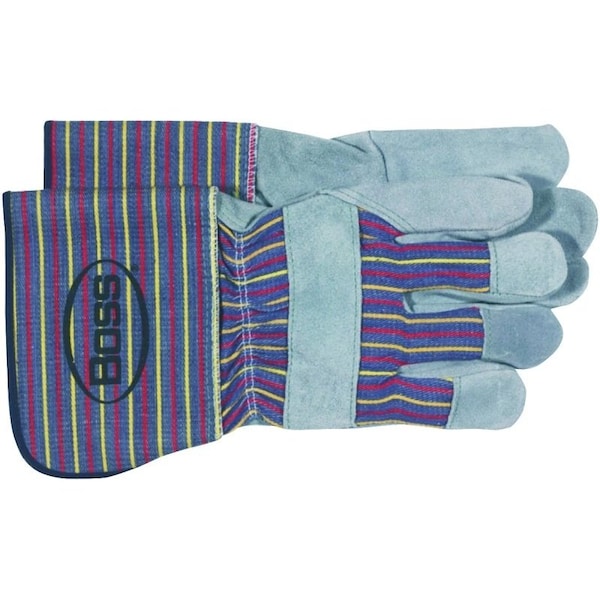Boss Work Gloves, Unisex, L, Wing Thumb, Gauntlet, Gray B71132-L - main