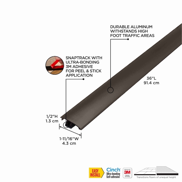 M-D Building Products Aluminum, Mocha, 36 in L, 1.875 in W