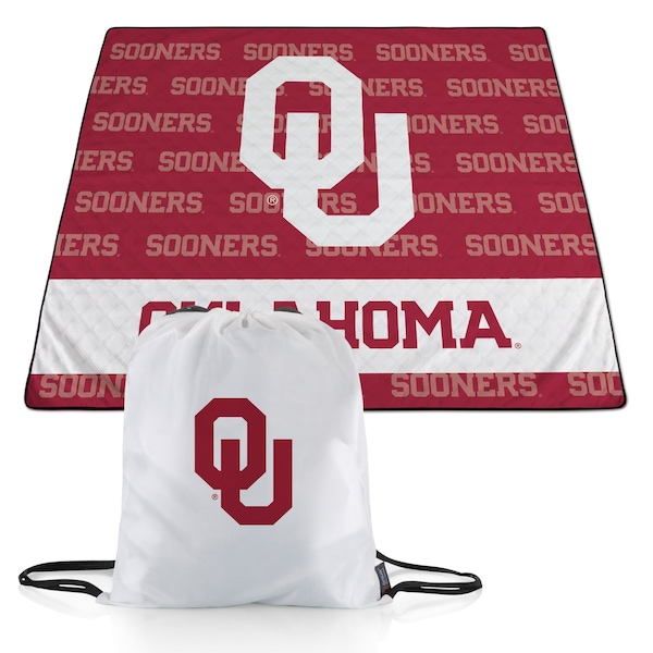 Picnic Time Family Of Brands NCAA Oklahoma Sooners Impresa Picnic Blanket - Lightweight Beach Blanket - Machine Washable 819-01-999-456-0 - main