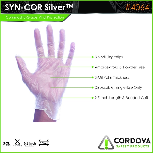 Syn-Cor Ii Silver Disposable, Commodity, Viny, PK1000 4064M - main