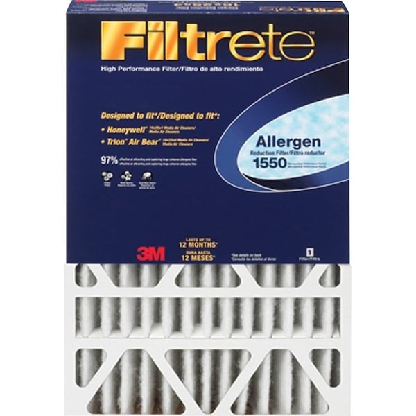 Filtrete Electrostatic Air Filter, 20 L, 20 W, 97 Filter Efficiency, Pleated Fabric Filter Media DP02DC-4 - main