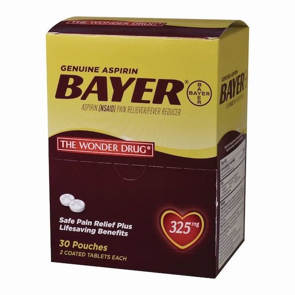 Bayer Genuine Buffered Aspirin NSAID Tablet, 2 Tablets/Packet, 30PK 64268 - main