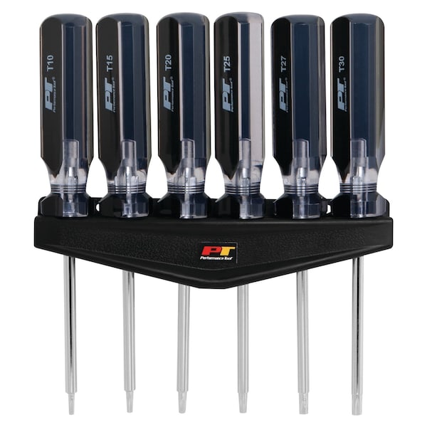 Performance Tool 6 pc. Star Screwdriver Set, Magnetic Tips, T10-T30 Sizes W80006 - main