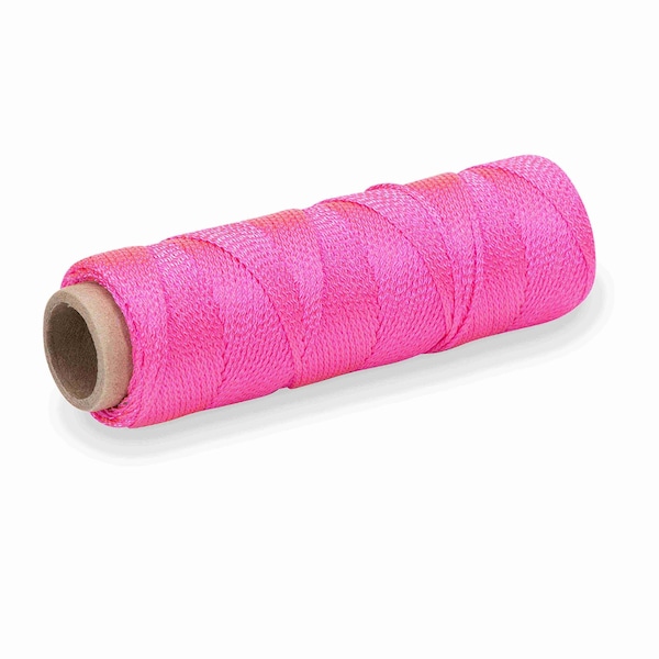Marshalltown Mason's Line, Archaeology Line, Braided Nylon, 250 feet Line, No 18, Pink 631 - main