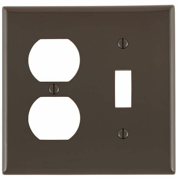 Leviton Combination Wallplate, Standard Size, Gang 2, Brown 80705 - main