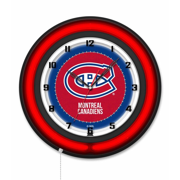 Holland Bar Stool Montreal Canadiens 19 Double Neon Wall Clock Clk19BK - main