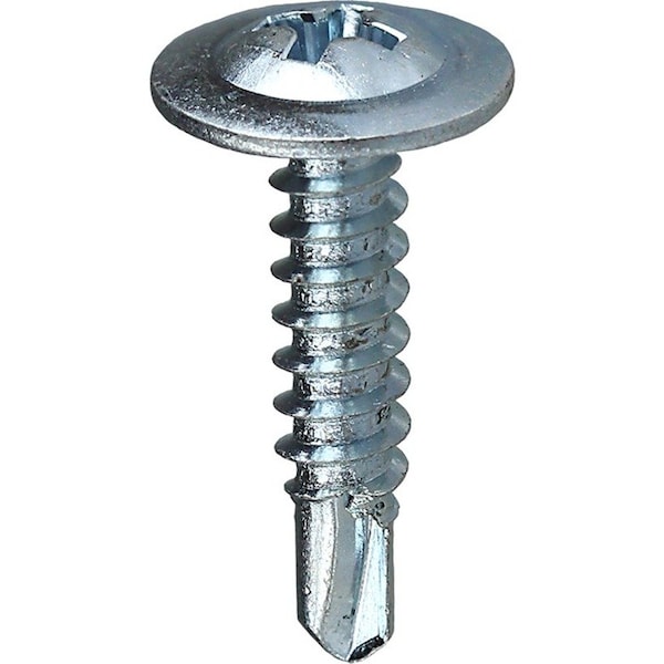 Dottie Self-Drilling Screw, #8-18 x 1-1/4 in, Zinc Plated Steel Wafer Head Phillips Drive, 100 PK TEKW8114 - main