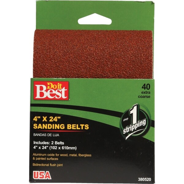 Do It Best 4''x24'' 40 Grit Hvy Dty Sanding Belt, 2PK 380520GA - main