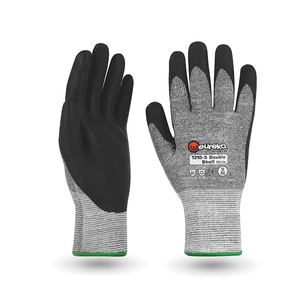 Eureka Safety Cold Weather Glove, Acrylic, HPPE, Fiberglass, Polyamide Palm, Grey/Black, 9 1310-5DSN-9 - main