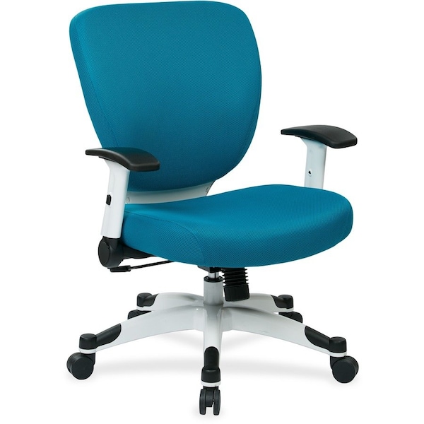 Office Star Managerial Chair Desk Chair, Adjustable Arms, 16-3/4" to 19-1/2" Height, Mesh, Blue 5200W-7 - main