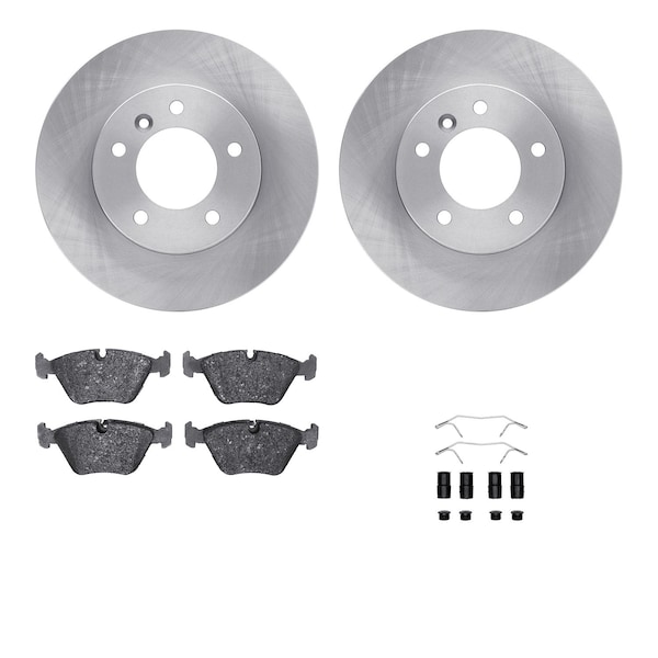 Dynamic Friction Co DFC Rotors with EURO 5000 Ceramic Brake Pads includes Hardware 6612-20011 - main