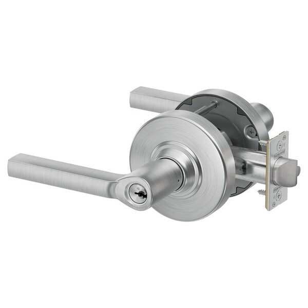 Schlage Grade 1 Storeroom Cylindrical Lock, Conventional Cylinder, Latitude Lever with Rose, Satin Chrome PC80P LAT 626 - main