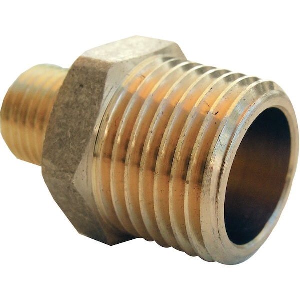 Westlake Pipe & Fittings 1/2'' MPTx1/4'' MPT Brass Hex Nipple 17-8745 - main