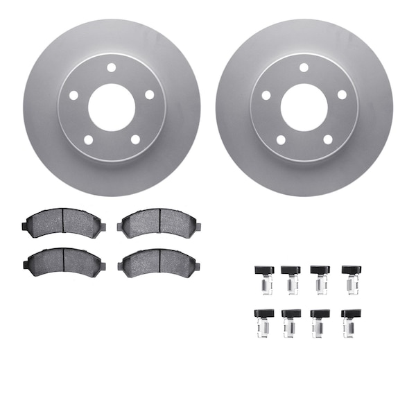 Dynamic Friction Co DFC GEOSPEC Coated Rotors with 5000 Brake Pads - Ceramic and Hardware 4512-48106 - main