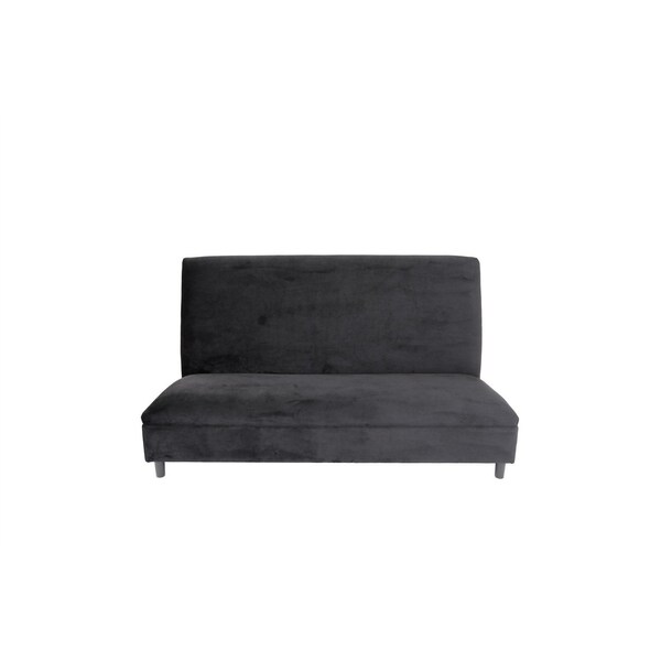 Homeroots 72" Black And Silver Velvet Loveseat 530612 - main