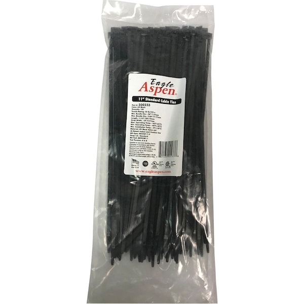 Eagle Aspen Cable Tie, 11 in L, Black, Nylon, 6.5 lb Strength 500233 - main