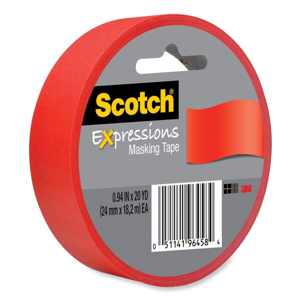Scotch Expressions Masking Tape, 3in Core, 0.94in x 20 yds, Primary Red 3437-PRD - main