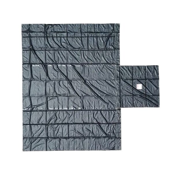 Mytee Products Airbag / Parachute Fabric 14oz Lumber Tarp 24x20 8ft Drop w/ 8ft x 8ft Flap Black LT3PCE-AB - main