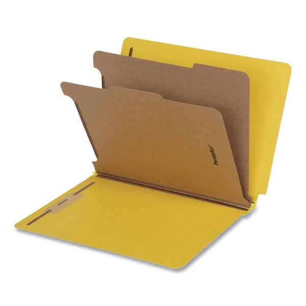 Pendaflex HD Pressboard End Tab Folders, Expands 2", 2 Dividers, 6 Fasteners, Letter, Yellow, 10PK 1006949 - main