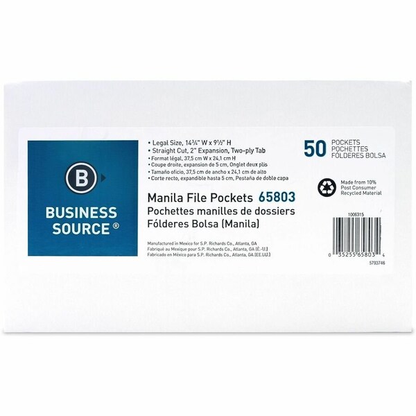 Business Source File Pocket, Manila, PK50 BSN65803 - main