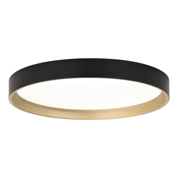 Vaxcel Darien 12-in Contemporary Round Black/Gold LED Flush Mount Ceiling Light with Frosted Shade C0383 - main