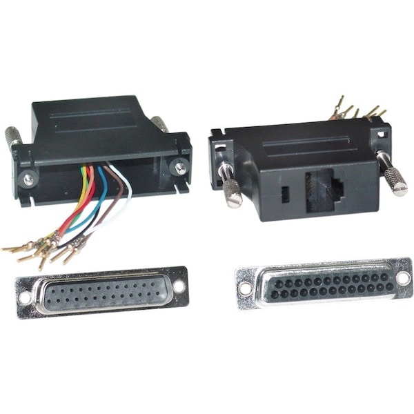 Cable Wholesale Modular Adapter, Black, DB25 Male to RJ45 31D3-3720BK - main